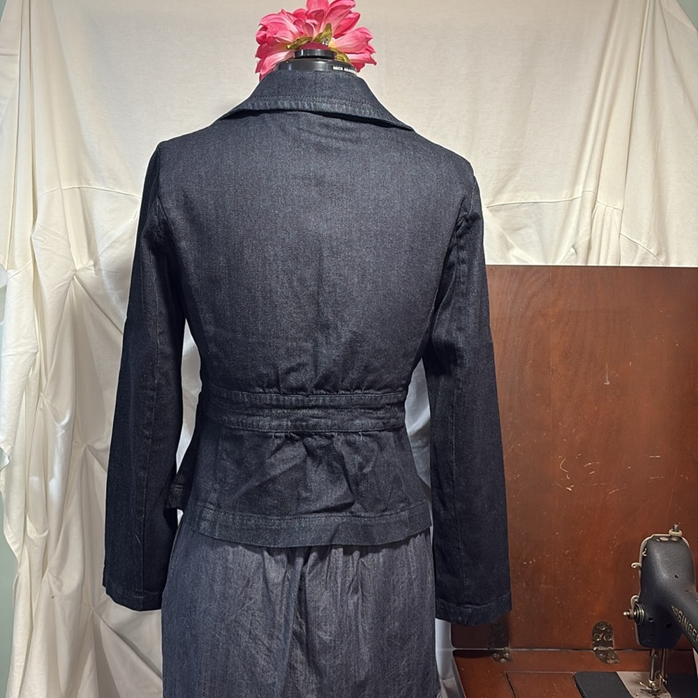 LOFT Navy Denim Blazer - Picture 3 of 7